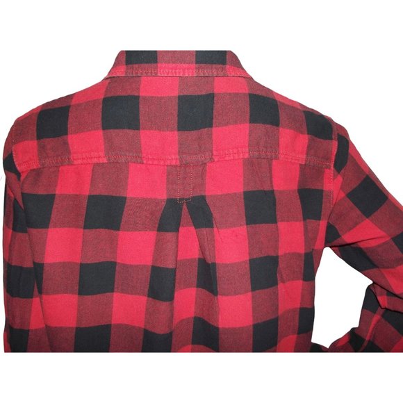 H&M Shirt Womens Size 6 Red & Black Plaid Buffalo Check Long Sleeve Button Down - Picture 8 of 9